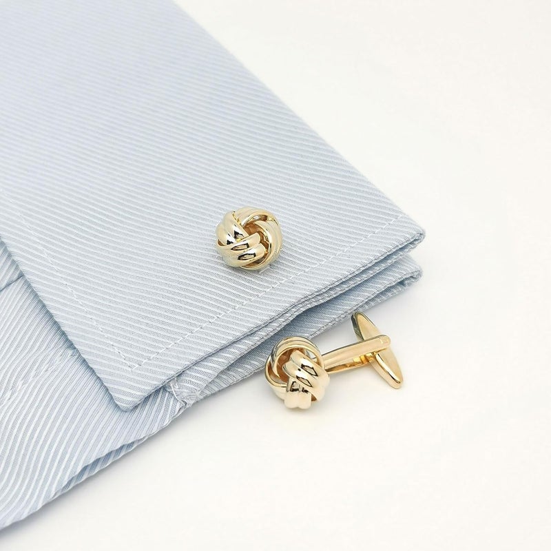 Jonwo Knot Cufflinks in Gift Box Cuff Links for Men Lady Daily Wear Business Wedding Party Tuxedo Shirt Birthday Gift - Image 2